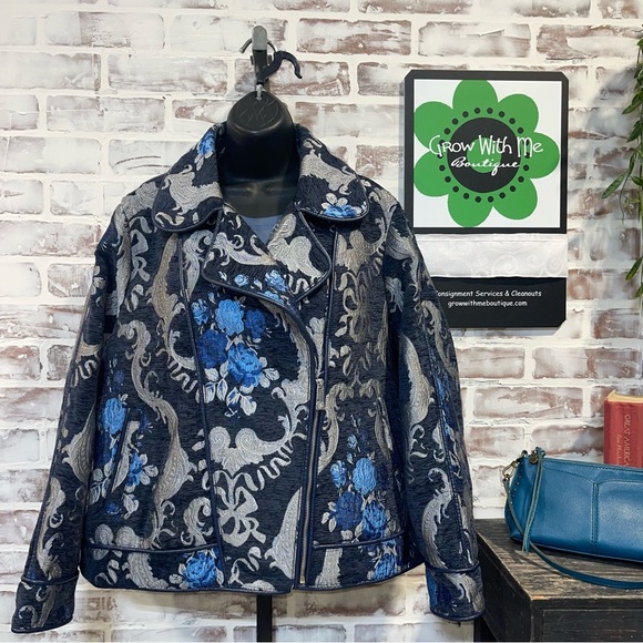 Kathy Ireland tapestry Floral Bomber Jacket 1X - Picture 1 of 7